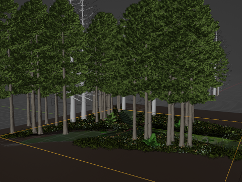 Stylized volumetric forest scene 3D Model