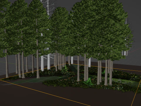 Stylized volumetric forest scene 3D Model