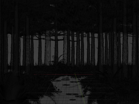 Stylized volumetric forest scene 3D Model