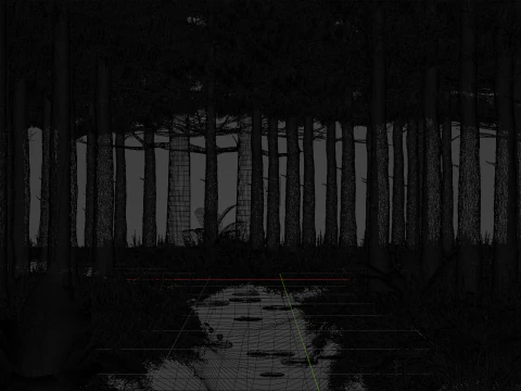 Stylized volumetric forest scene 3D Model