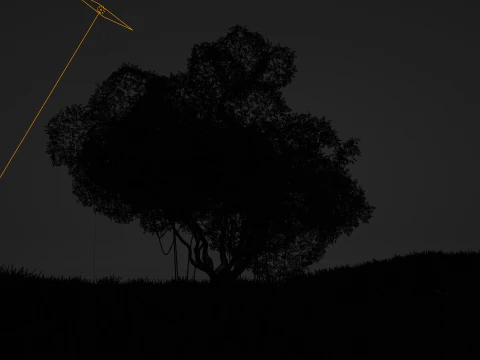 Colorful Single tree pink landscape 3D Model