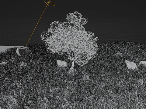 Colorful Single tree pink landscape 3D Model