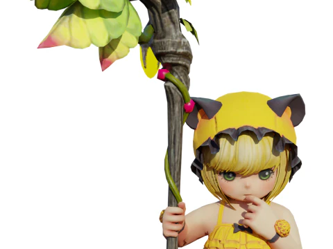 Personaggio anime dei cartoni animati 3D Sefira Modello 3D