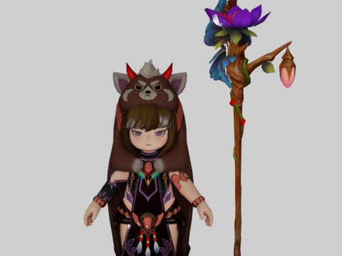 3d cartoon anime character Sefira 3D Model