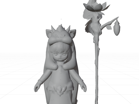 3d cartoon anime character Sefira 3D Model