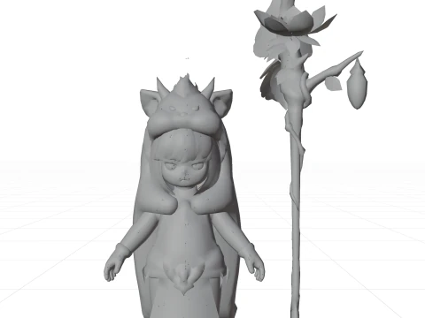 Personaggio anime dei cartoni animati 3D Sefira Modello 3D