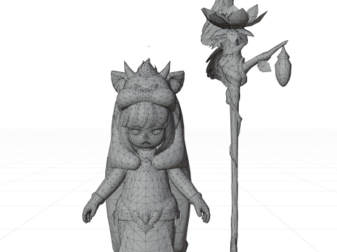 3d cartoon anime character Sefira 3D Model