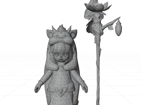 Personaggio anime dei cartoni animati 3D Sefira Modello 3D