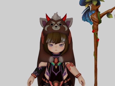 3d cartoon anime character Sefira 3D Model