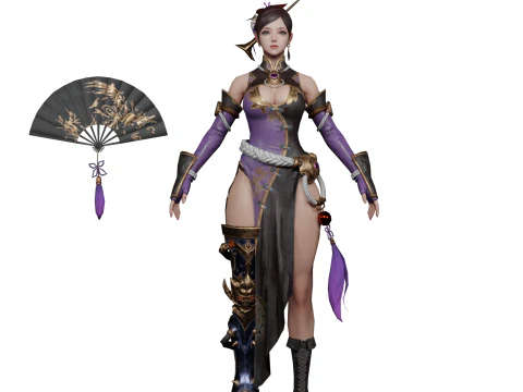 Супер жінка аніме мультфільм дівчина 3D Модель