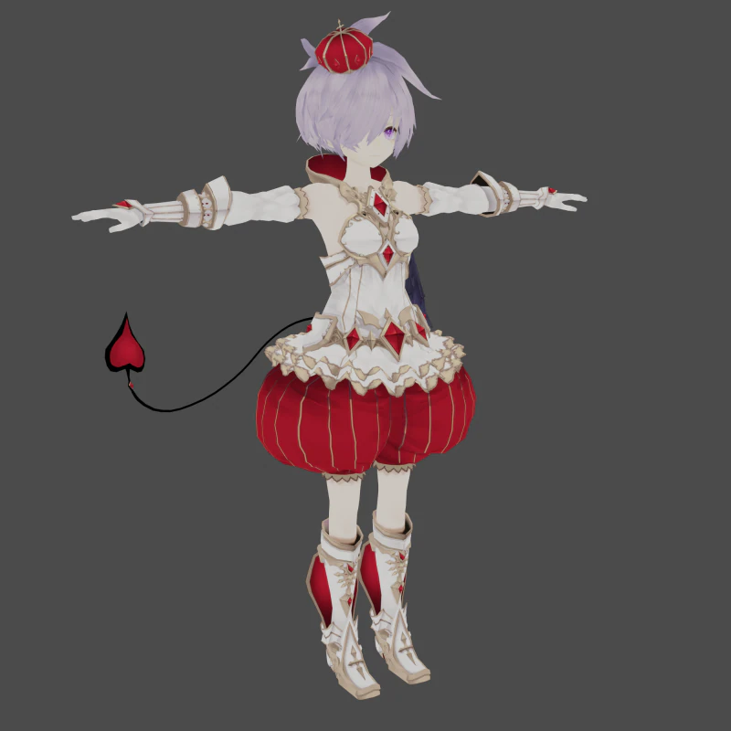 3D lady anime cartoon character with rigged 3D Model .c4d .max .obj .3ds .fbx .stl .blend