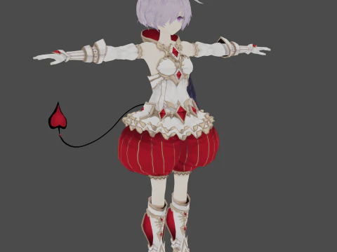 Personaggio dei cartoni animati anime 3D lady con truccato Modello 3D