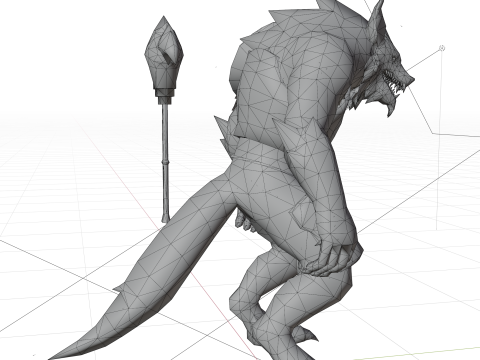 Creature Boss monster humanoid Mutant alien 3D Model