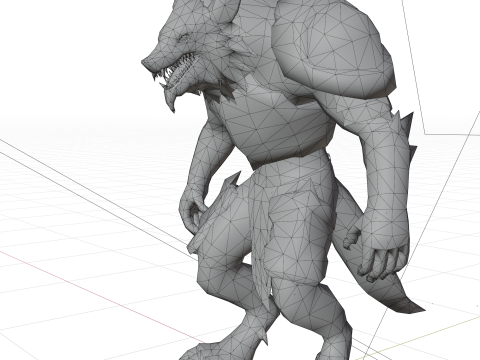 Creature Boss monster humanoid Mutant alien 3D Model