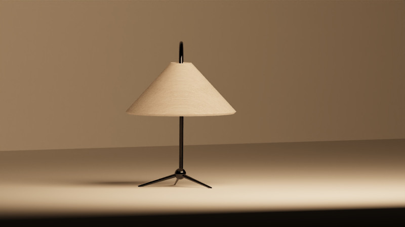 Emile Matte Black Table Lamp 3D 모델 .c4d .max .obj .3ds .fbx .stl .blend 