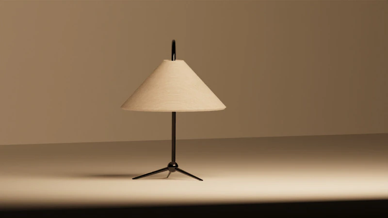 Emile Matte Black Table Lamp 3D Model .c4d .max .obj .3ds .fbx .stl .blend 