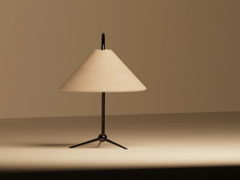 埃米尔哑光黑色台灯 3D 模型
