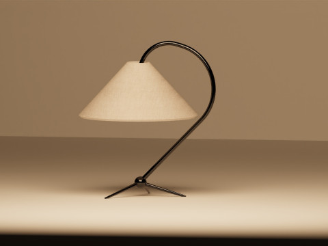 Emile Matte Black Table Lamp 3D 모델