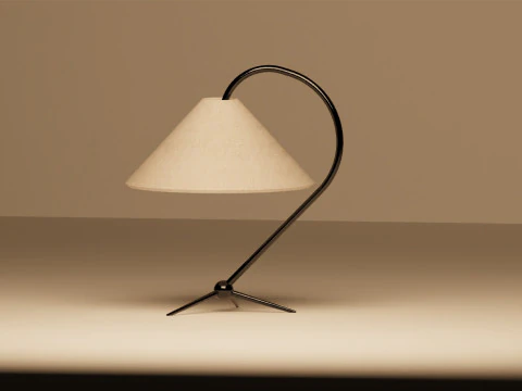 Emile Matte Black Table Lamp 3D Model