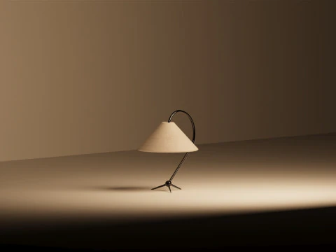 Emile Matte Black Table Lamp 3D Model