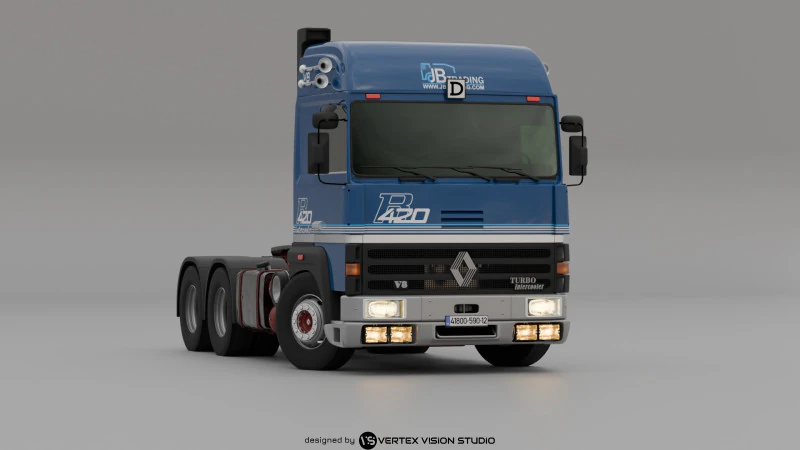RENAULT R420 6X4 V8 Turbo Intercooler 3D Model .c4d .max .obj .3ds .fbx .stl .blend 