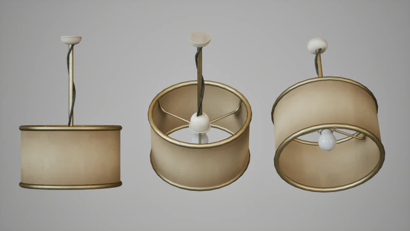 Basic Round Ceiling Lamp 3D Model .c4d .max .obj .3ds .fbx .stl .blend 