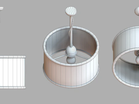 Basic Round Ceiling Lamp 3D Model