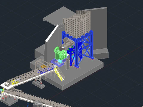 구리 광석 분쇄 스크리닝 및 분리 플랜트 3D 모델