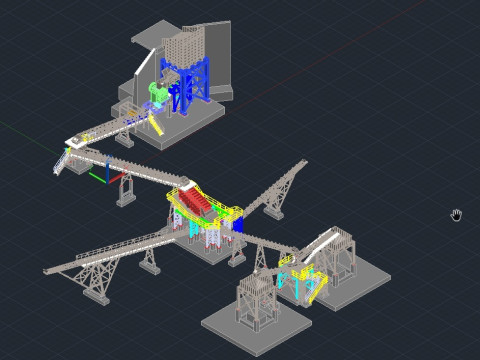 Copper Ore Crushing Screening and Separation Plant Modello 3D