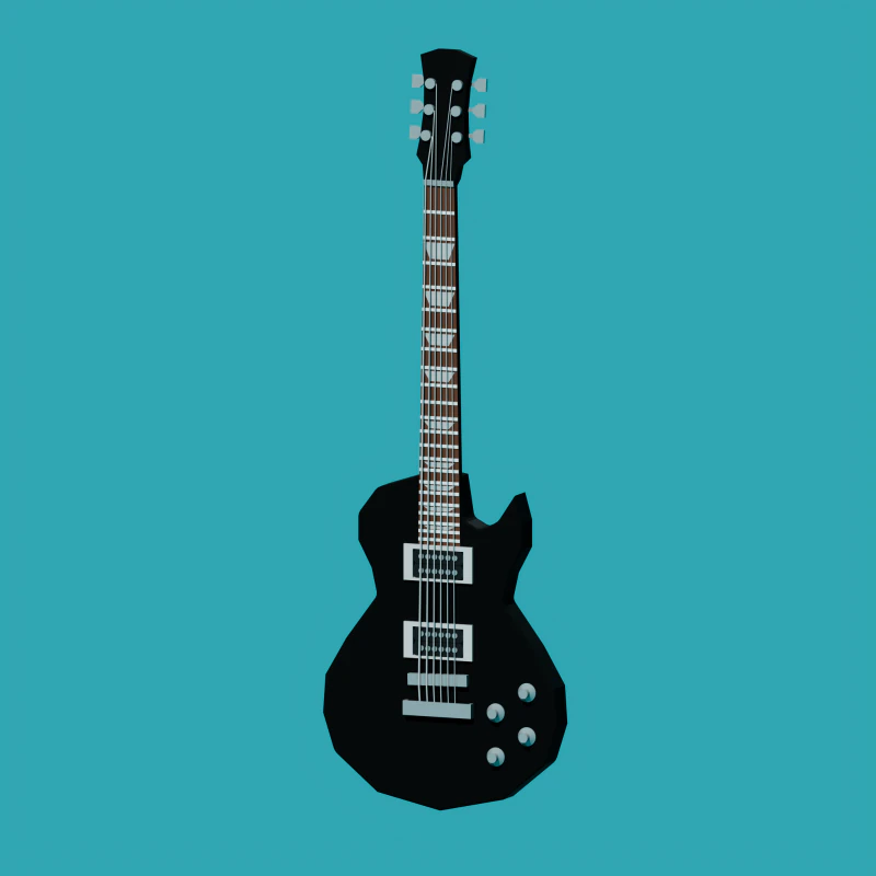 Electric Guitar Low Poly 3D Model .c4d .max .obj .3ds .fbx .stl .blend