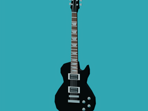 Electric Guitar Low Poly Modelo 3D
