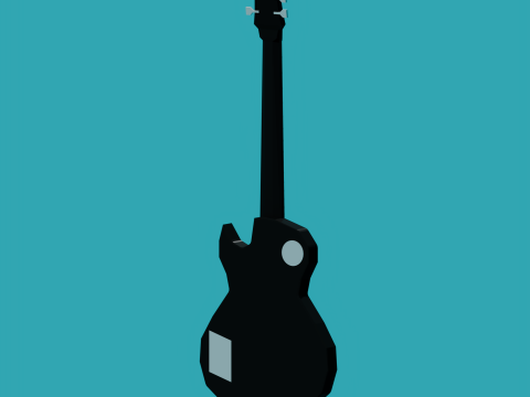 Electric Guitar Low Poly 3D Model