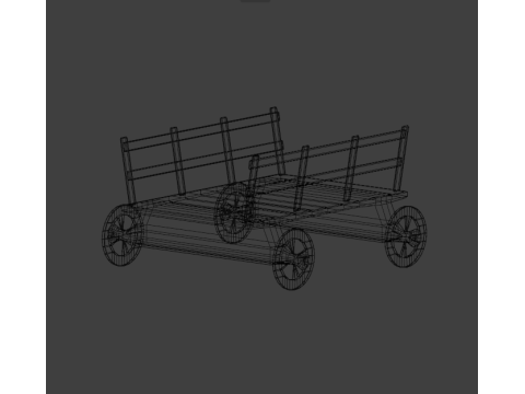 Wooden Cart Model 3D