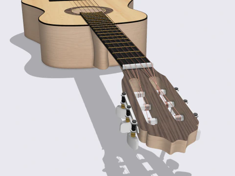 Classical guitar 3D Model