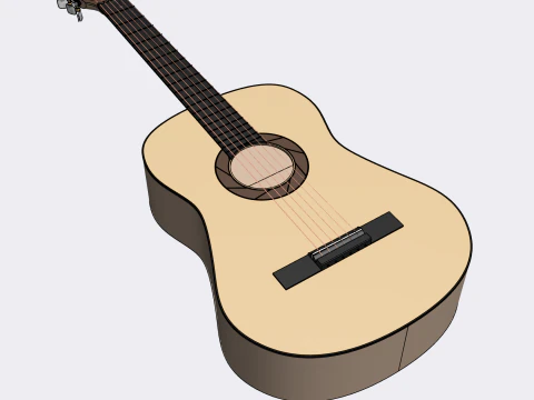 Classical guitar 3D Model