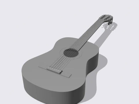 Classical guitar 3D Model