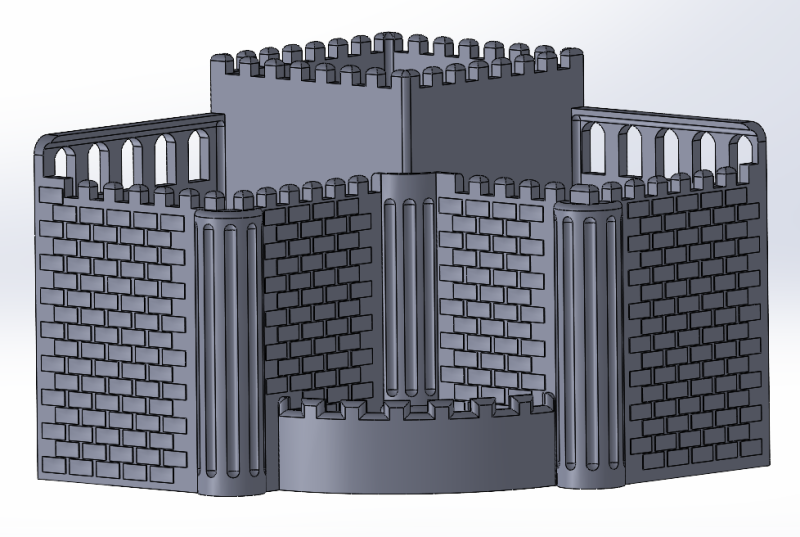 Castle planter 3D Print Model .c4d .max .obj .3ds .fbx .stl .blend 