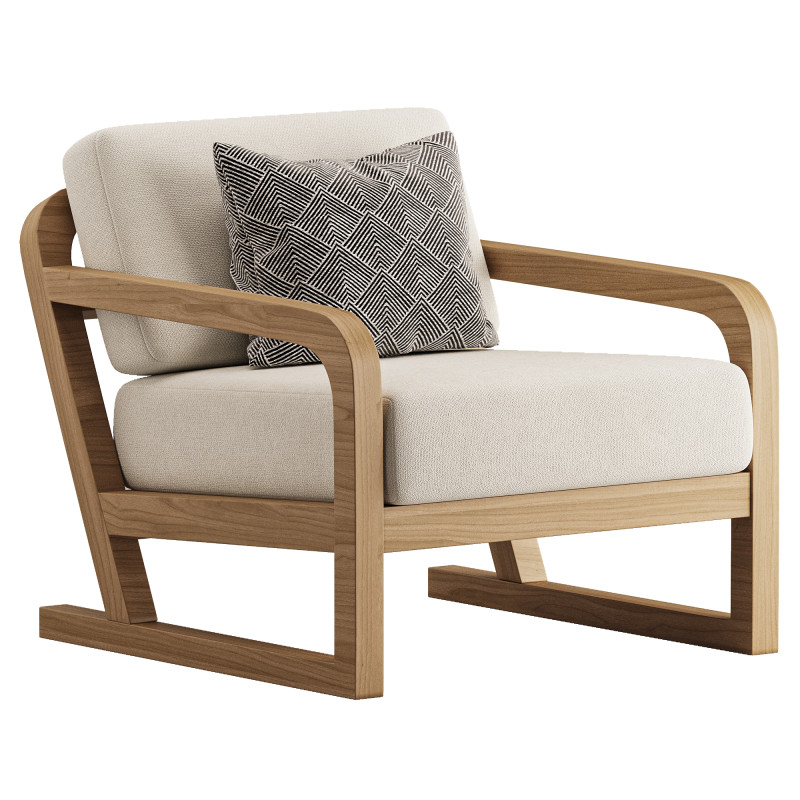 Farmhouse Armchair 3D Модель .c4d .max .obj .3ds .fbx .stl .blend