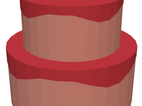 Strawberry Cake Low Poly 3D Model