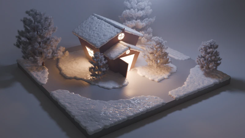 Snow home 3D Model .c4d .max .obj .3ds .fbx .stl .blend 