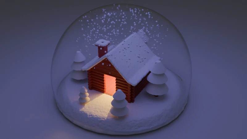 Glass snow ball 3D Model .c4d .max .obj .3ds .fbx .stl .blend 