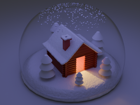 Glass snow ball 3Dモデル