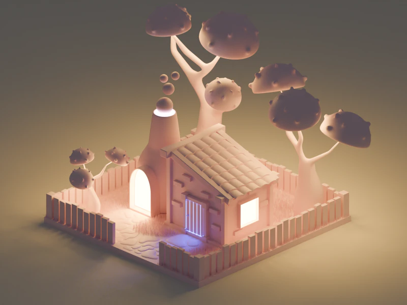 The Blacksmiths House 3D Model .c4d .max .obj .3ds .fbx .stl .blend 