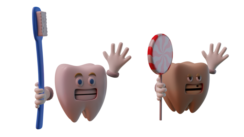 Good and Bad Teeth 3D Модель .c4d .max .obj .3ds .fbx .stl .blend 