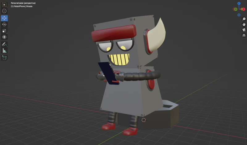 Phone Robot 3D Model .c4d .max .obj .3ds .fbx .stl .blend 