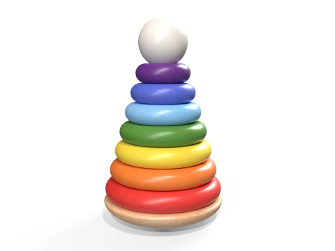 Wooden Pyramid Toy 3D Model