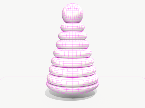 Wooden Pyramid Toy 3D मॉडल