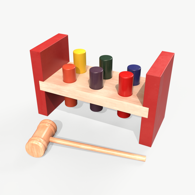 Wooden Sorter 6 pc 3D Модель .c4d .max .obj .3ds .fbx .stl .blend