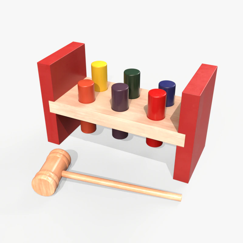 Wooden Sorter 6 pc 3D Model .c4d .max .obj .3ds .fbx .stl .blend 