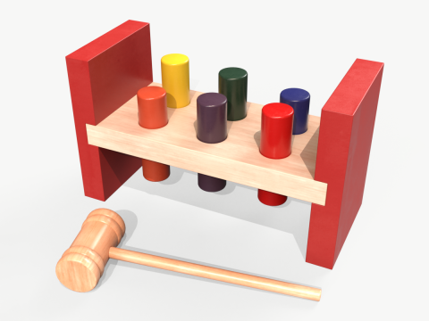 Wooden Sorter 6 pc 3D मॉडल